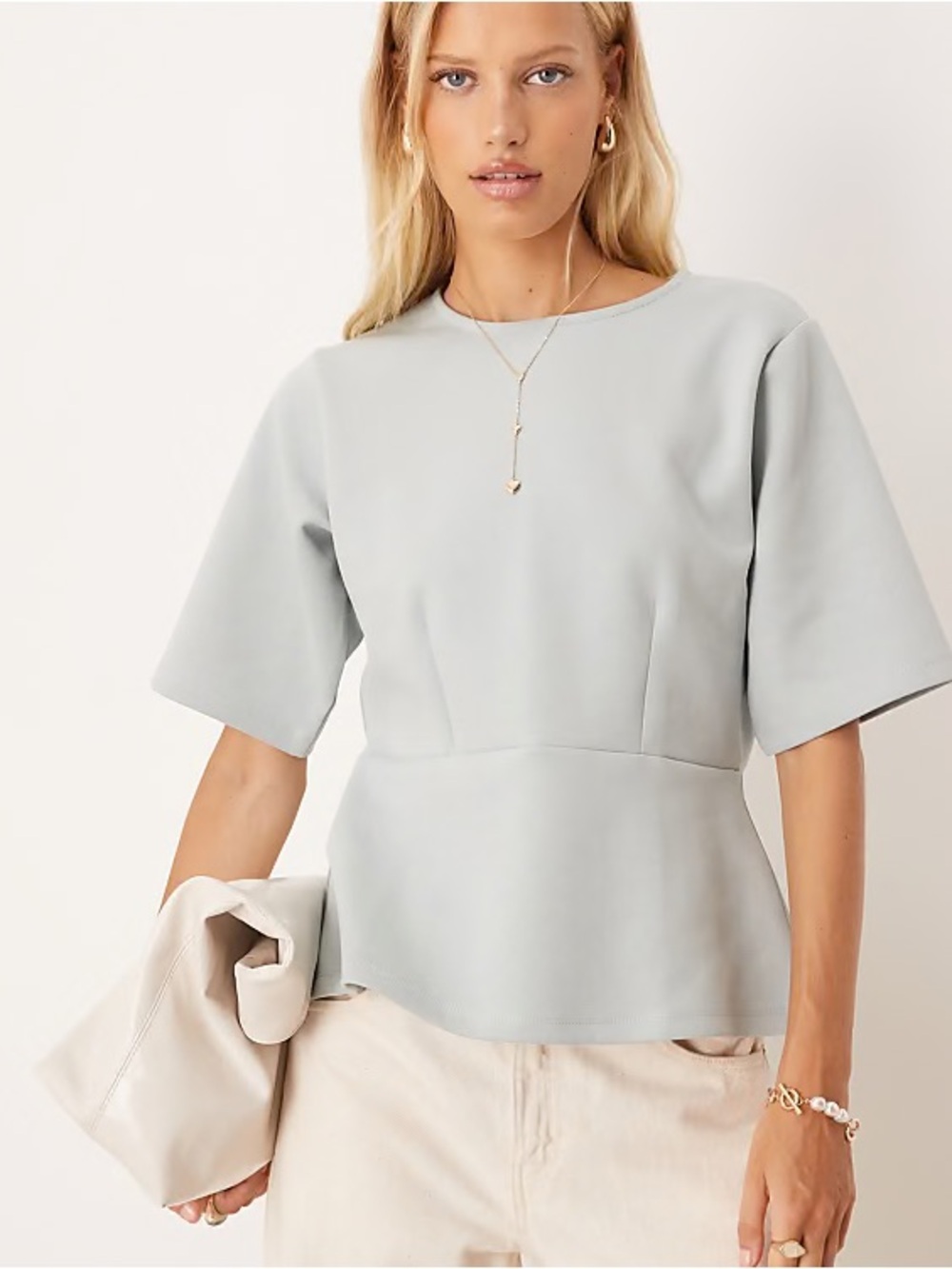 ASOS Design Structured Peplum Top